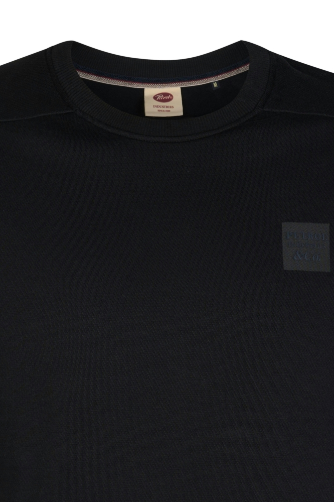 Petrol Industries zwarte heren sweater | Close up