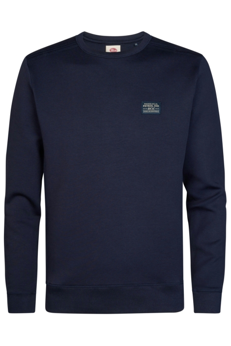 Petrol Industries blauwe heren sweater | Vooraanzicht