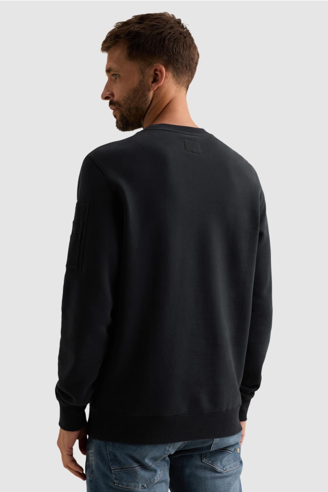 PME legend blauwe heren sweater | Model achteraanzicht