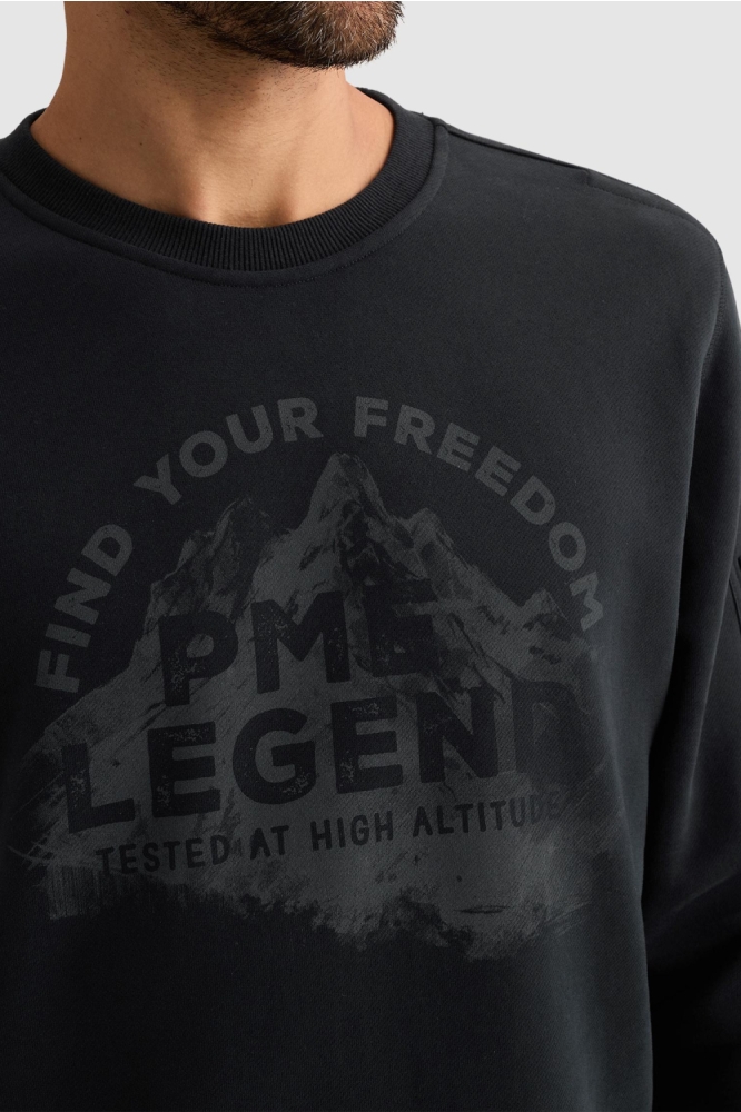 PME legend blauwe heren sweater | Close up