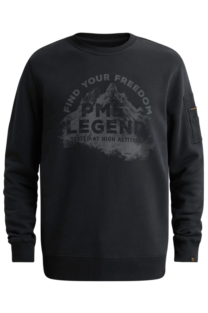 PME legend blauwe heren sweater | Vooraanzicht