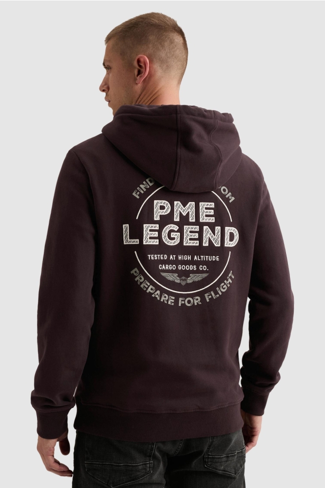 PME legend bordeaux heren sweater | Model achteraanzicht