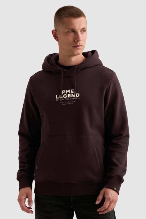 PME legend bordeaux heren sweater | Model vooraanzicht
