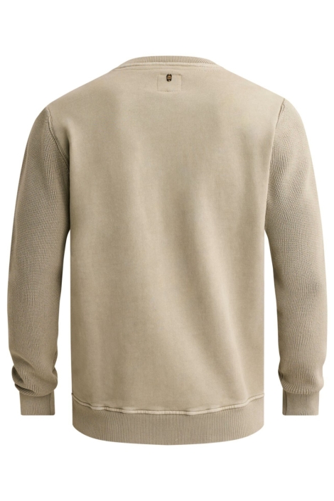 PME legend beige heren sweater | Achteraanzicht