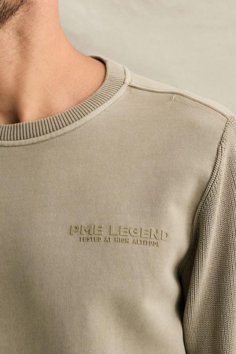PME legend beige heren sweater | Close up