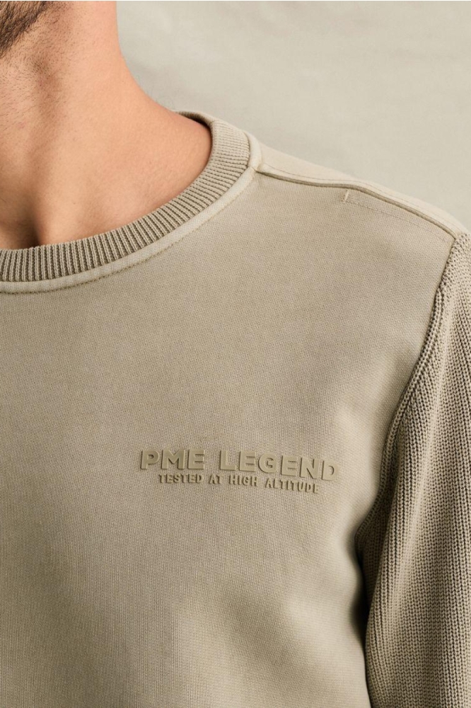 PME legend beige heren sweater | Close up