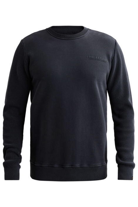 PME legend blauwe heren sweater | Vooraanzicht