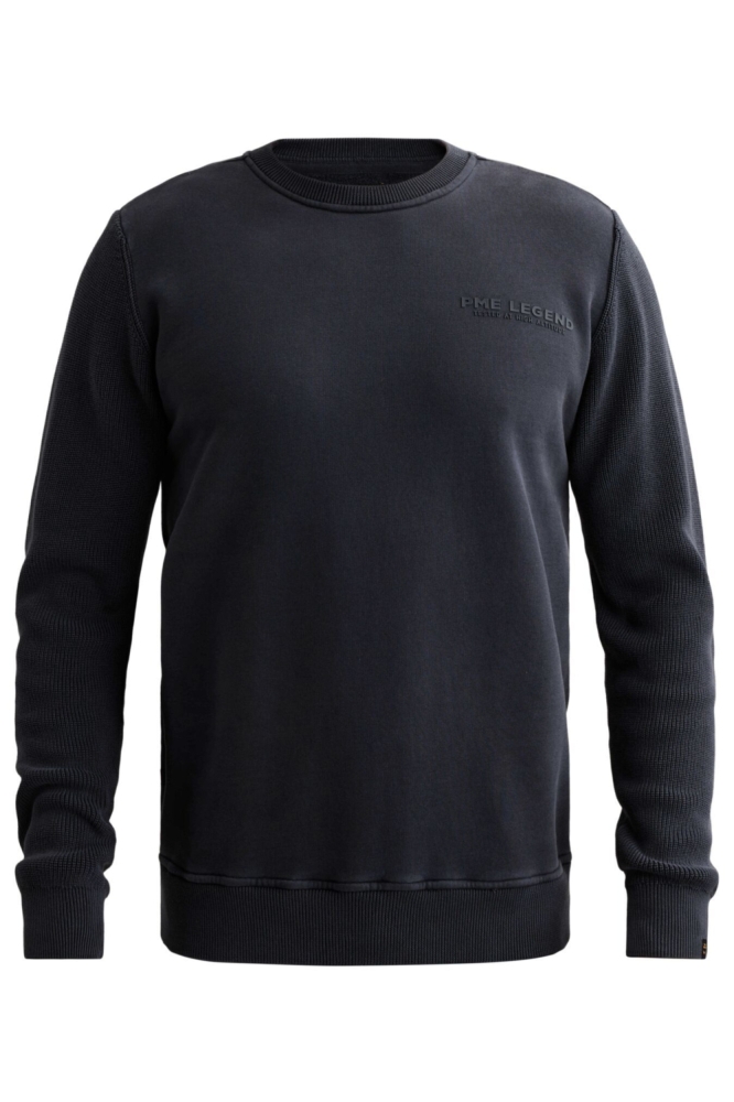 PME legend blauwe heren sweater | Vooraanzicht