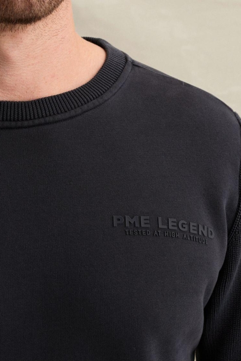 PME legend blauwe heren sweater | Close up