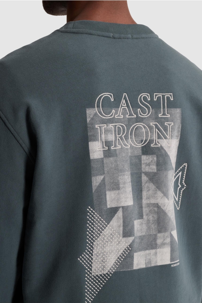 Cast Iron groene heren sweater | Close up