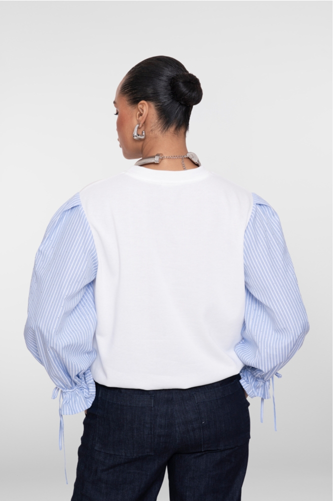 Geisha witte dames sweater | Model achteraanzicht