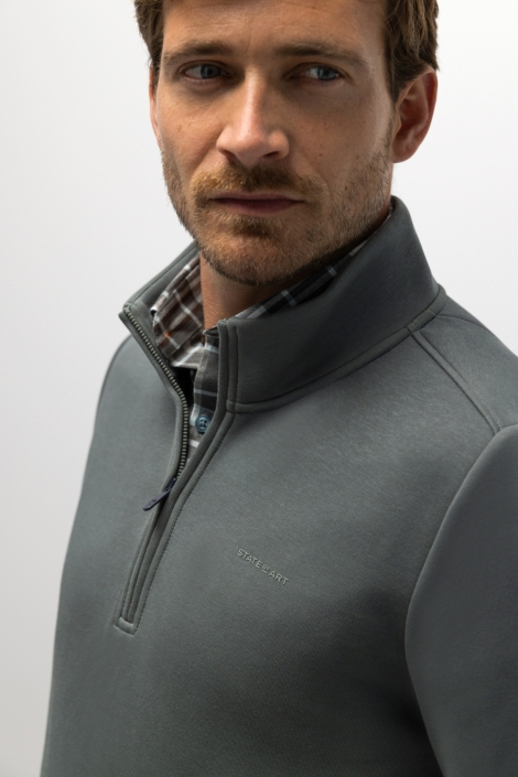 State of Art groene heren sweater | Close up