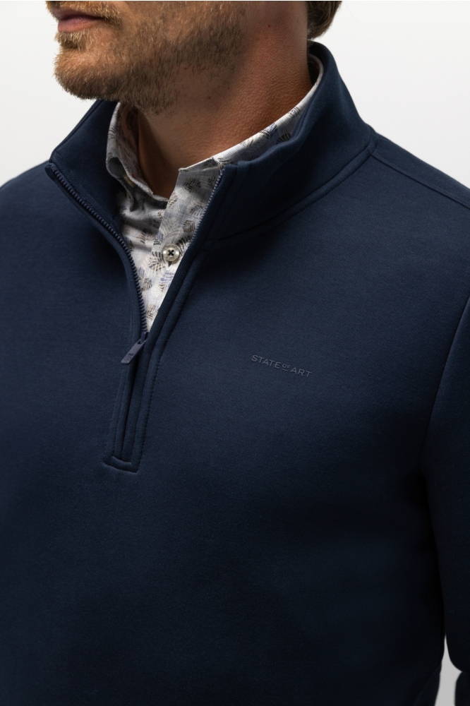 State of Art blauwe heren sweater | Close up