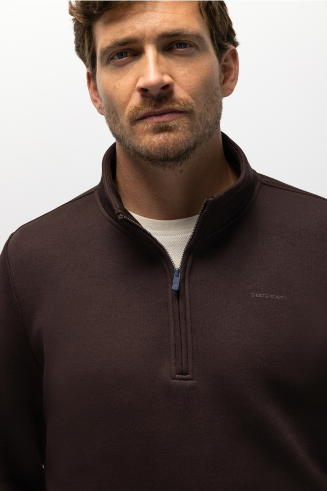 State of Art bruine heren sweater | Close up