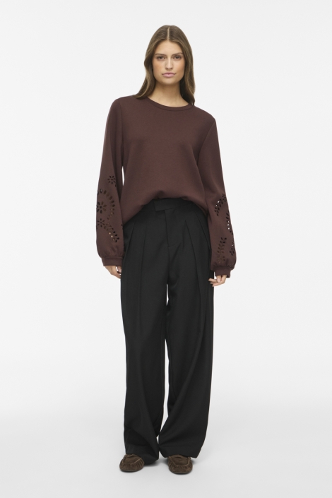 Vila bruine dames sweater | Model