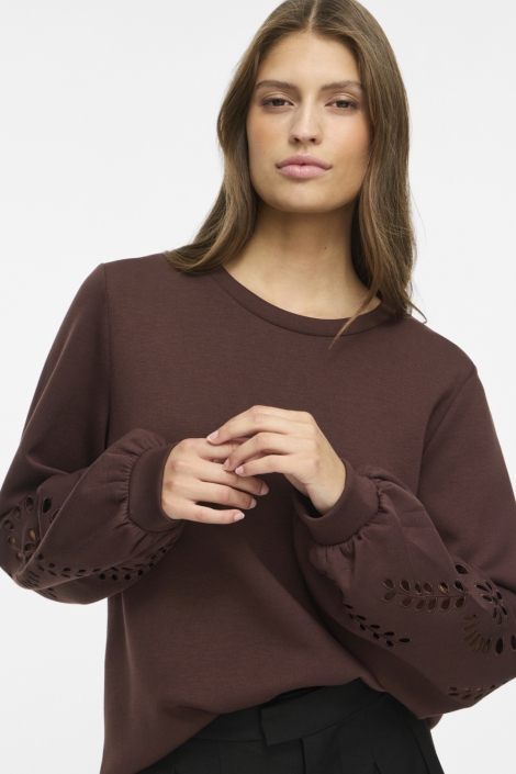 Vila bruine dames sweater | Model