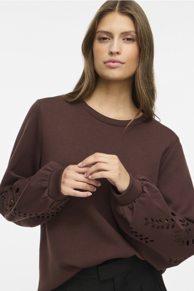 Vila bruine dames sweater | Model
