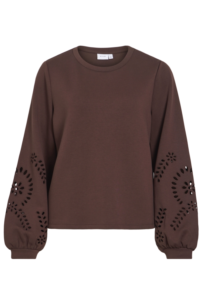 Vila bruine dames sweater | Vooraanzicht