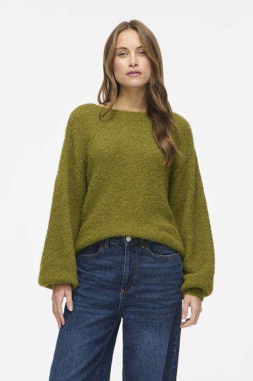 Vila vimarley l/s knit pullover- noos Groen