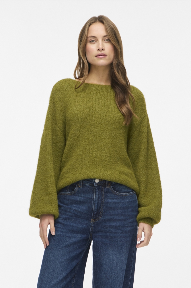 Vila groene dames trui | Model vooraanzicht