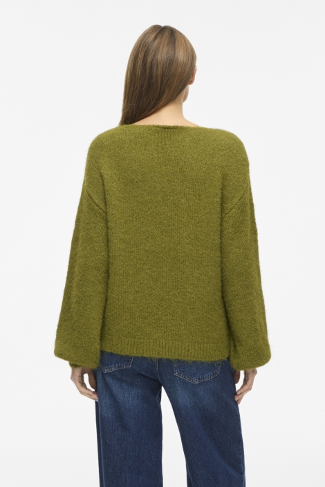 Vila groene dames trui | Model achteraanzicht