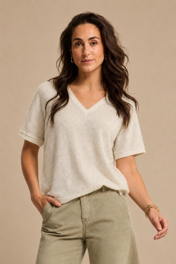 Red Button T-shirt JERRY SPARKLE SRB4812 Pearl
