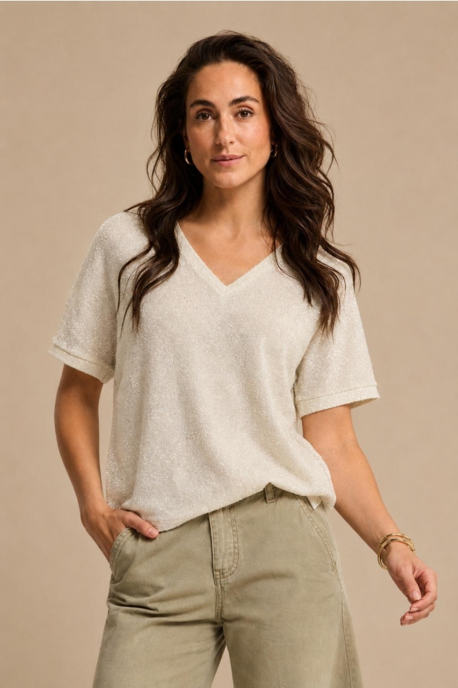 Red Button zilveren dames t-shirt | Model