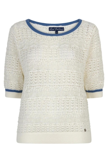Red Button Trui SWEET AJOUR SRB4895 Offwhite/Blue