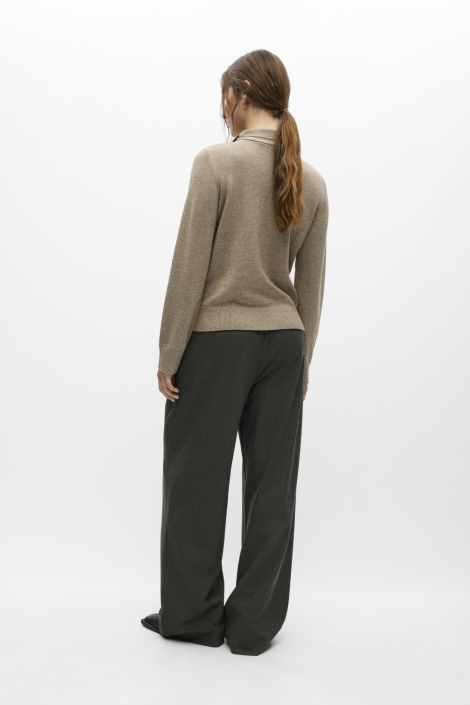 Object taupe dames trui | Model