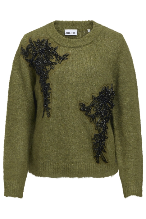 Object groene dames trui | Vooraanzicht