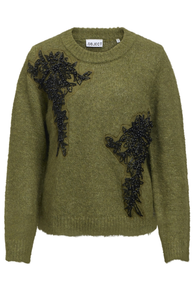 Object groene dames trui | Vooraanzicht
