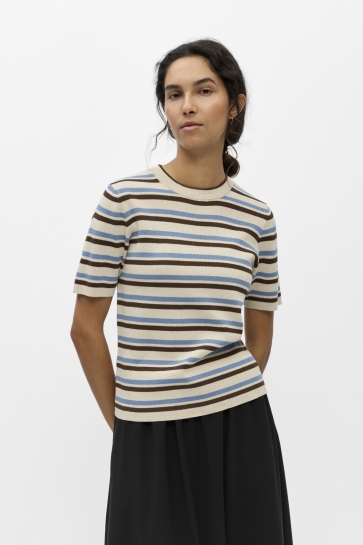 Object objester s/s new knit pullover noos Beige