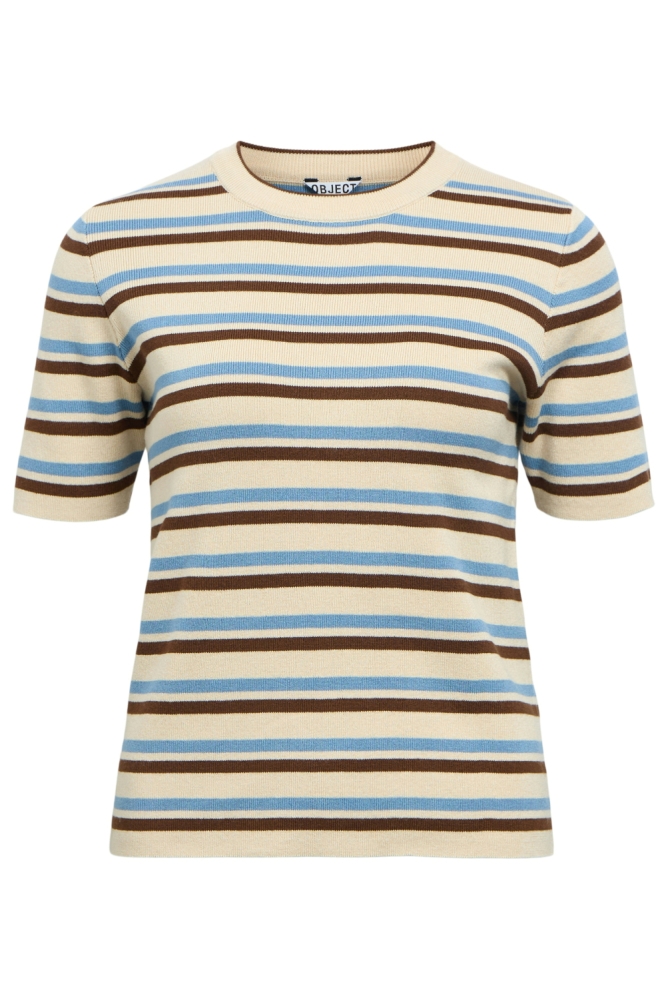 Object beige dames trui | Vooraanzicht
