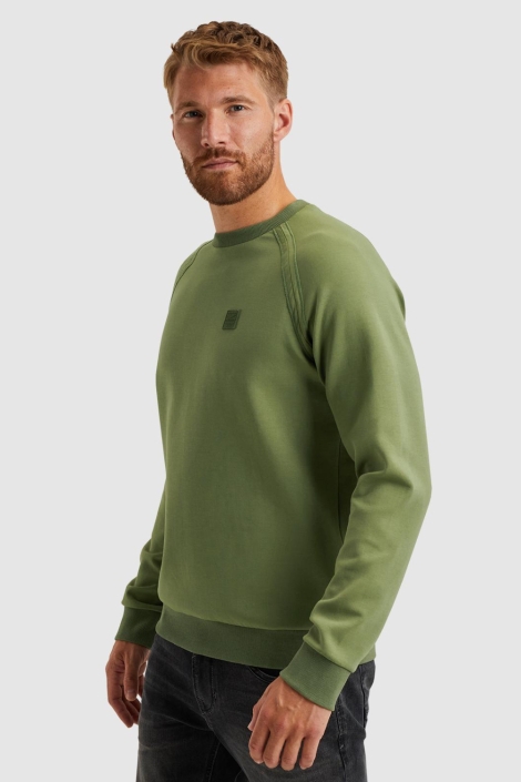 PME legend groene heren sweater | Model zijaanzicht