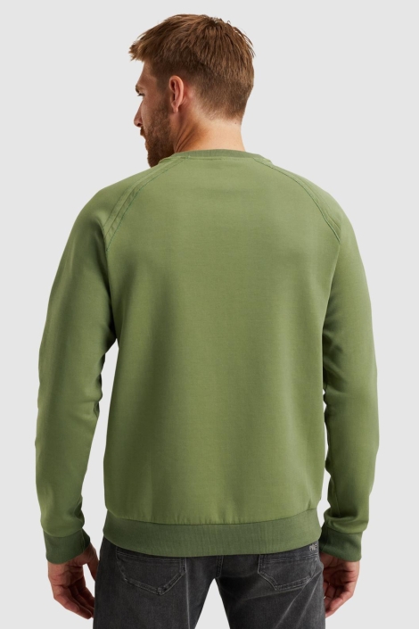 PME legend groene heren sweater | Model achteraanzicht