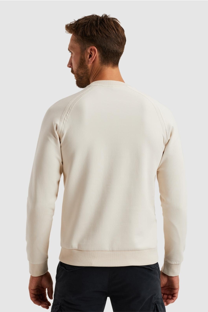 PME legend beige heren sweater | Achteraanzicht