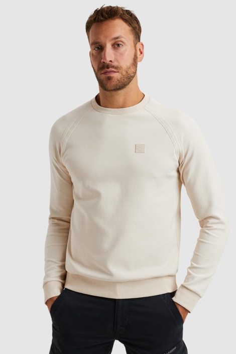 PME legend beige heren sweater | Vooraanzicht