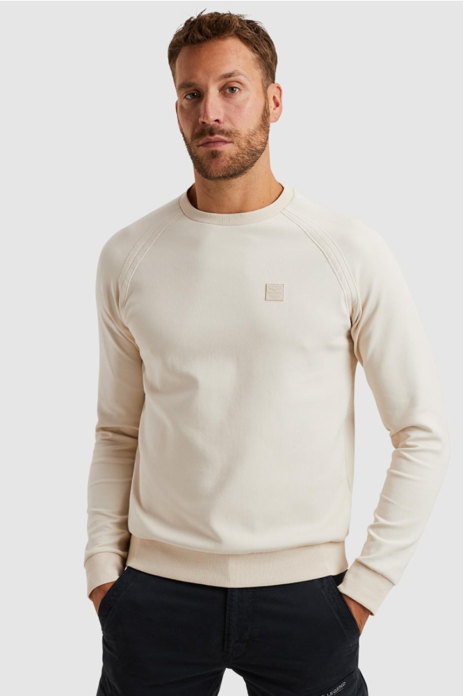 PME legend beige heren sweater | Vooraanzicht