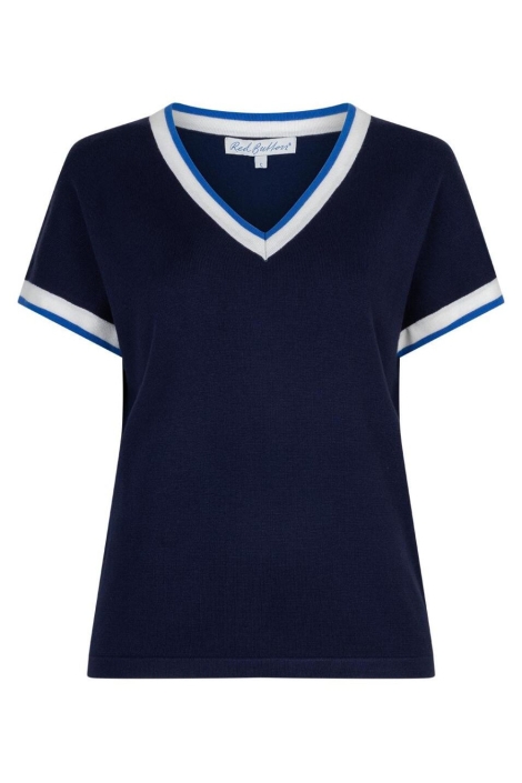 Red Button blauwe dames t-shirt | Vooraanzicht