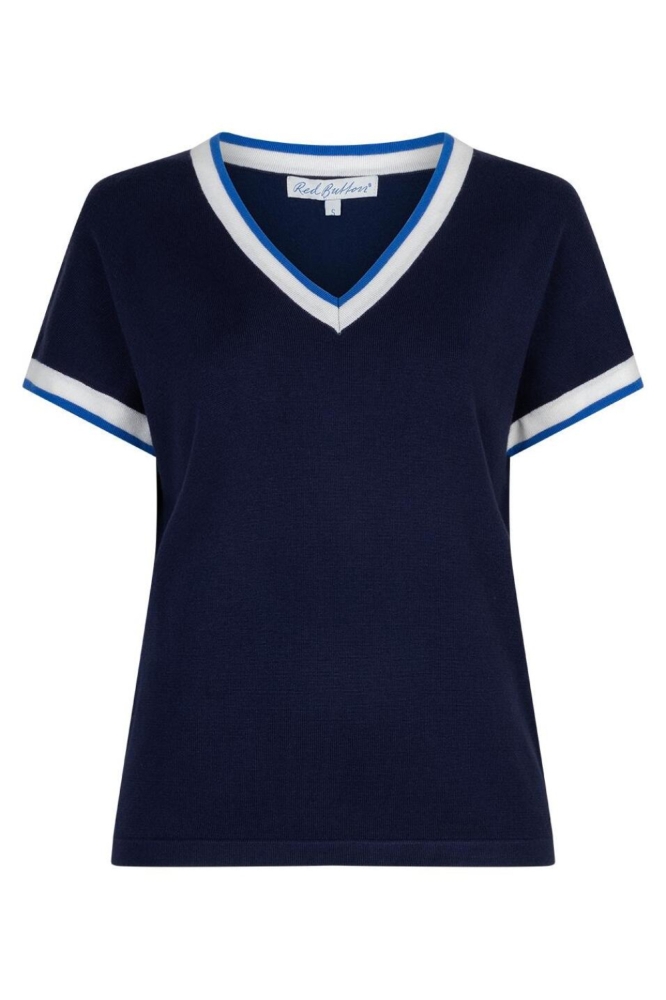 Red Button blauwe dames t-shirt | Vooraanzicht
