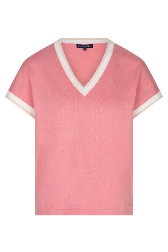 Red Button roze dames t-shirt | Vooraanzicht