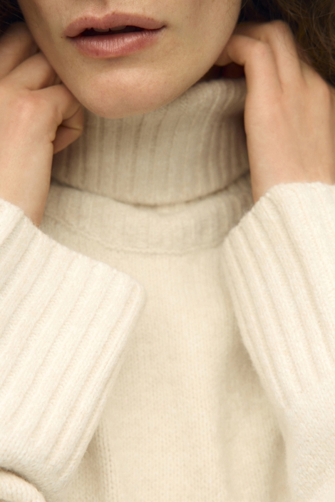 Object beige dames trui | Close up