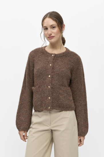 Object Vest OBJSAGGIA RE L/S KNIT CARDIGAN NOOS 23046886 Carage/Melange