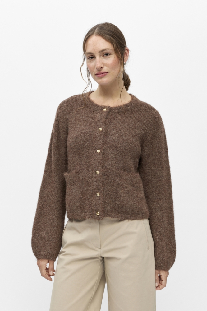 Object bruine dames vest | Model vooraanzicht
