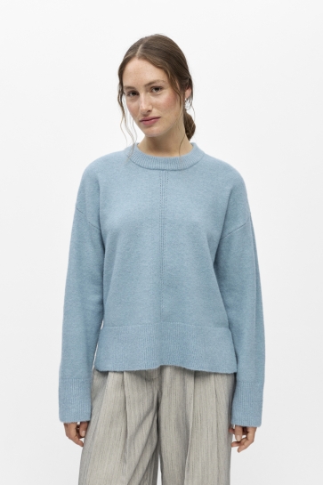 Object objjuno l/s lo o-neck knit noos Blauw