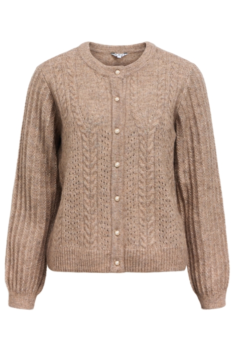 Object taupe dames vest | Vooraanzicht
