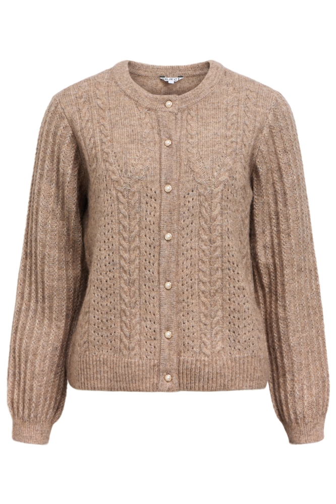 Object taupe dames vest | Vooraanzicht