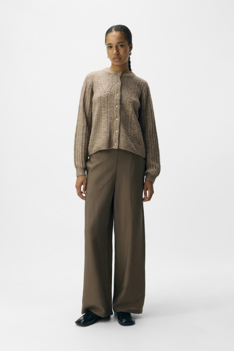 Object taupe dames vest | Model