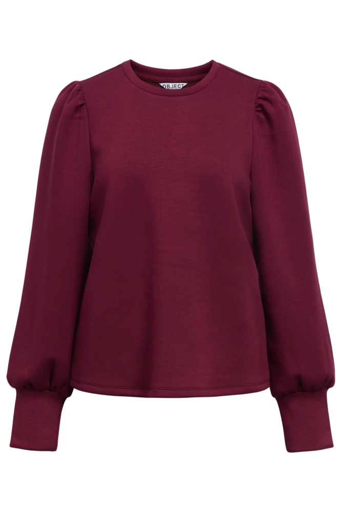 Object bordeaux dames sweater | Vooraanzicht
