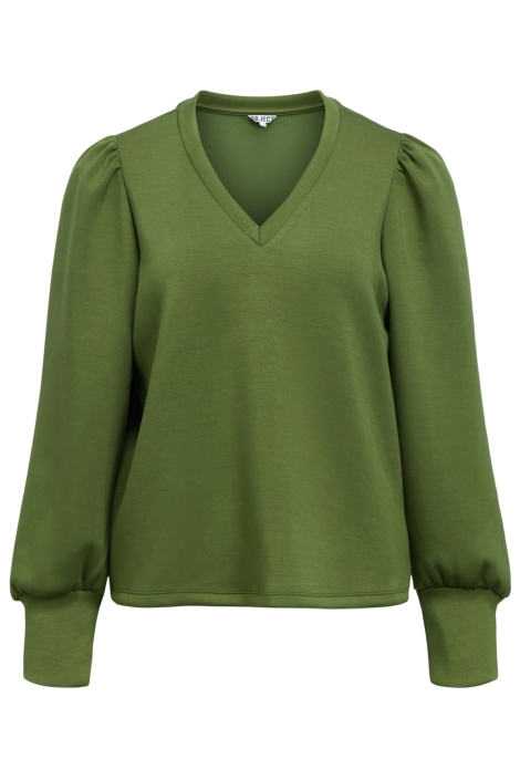 Object groene dames sweater | Vooraanzicht